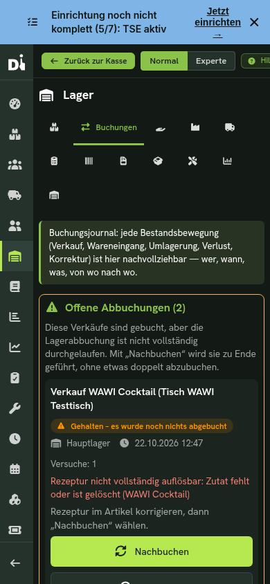 Offene Abbuchungen am Handy: Kasten mit Grund, Versuchen und Knöpfen